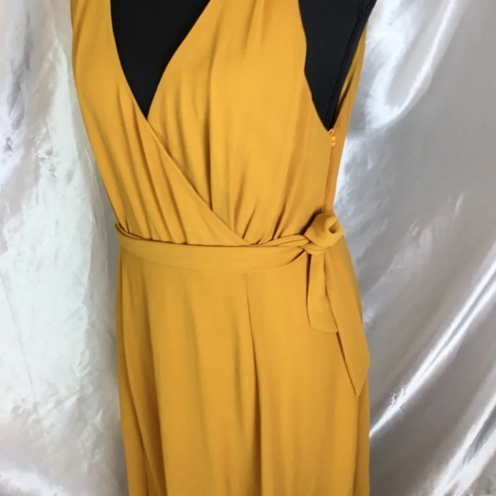 Show Me Your Mumu Elegant Boho Chic Solid Yellow Knee-Length Dress – Large, NWT